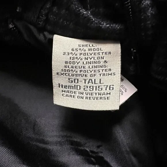 Vintage LL Bean Wool Blend 50 Tall Sport Coat Blazer Overcoat Retro Houndstooth - Picture 6 of 12